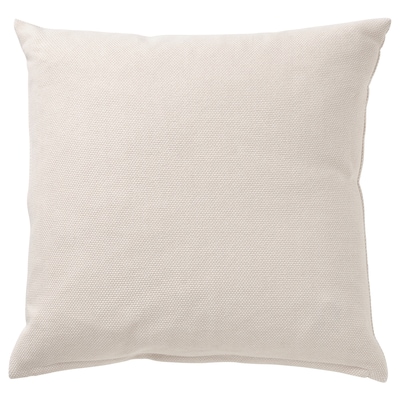 SANDTRAV Cushion, beige/white, 18x18 "