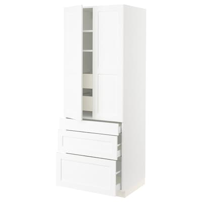 SEKTION / MAXIMERA High cab w 2 drs/3 fronts/5 drawers, white Enköping/white wood effect, 30x24x80 "