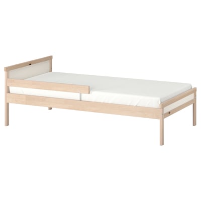 SNIGLAR Bed frame with slatted bed base, beech, 27 1/2x63 "