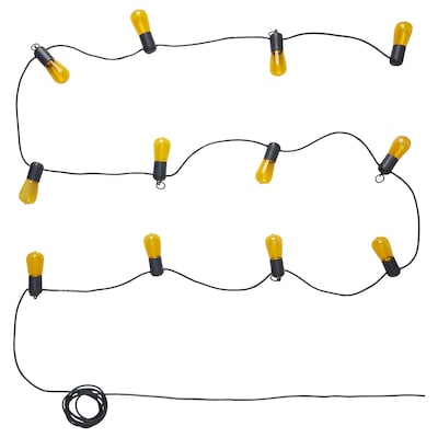 SOLVINDEN LED string light with 12 lights, outdoor yellow/Retro