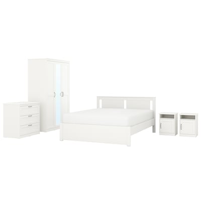 SONGESAND Bedroom furniture, set of 5, white, Queen