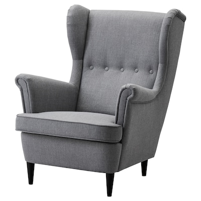 STRANDMON Wing chair, Nordvalla dark gray