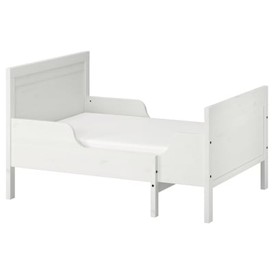 SUNDVIK Ext bed frame with slatted bed base, white, 38 1/4x74 3/4 "
