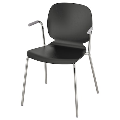 SVENBERTIL Armchair, black/Dietmar chrome plated