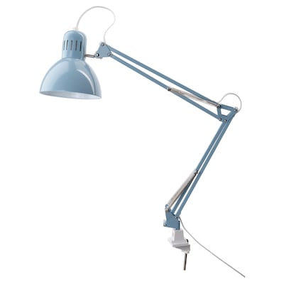TERTIAL Work lamp with LED bulb, light blue