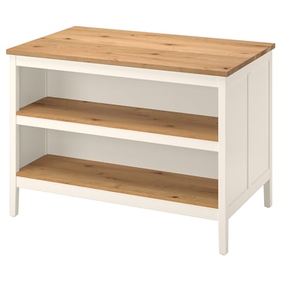 TORNVIKEN Kitchen island, off-white/oak, 49 5/8x30 3/8 "