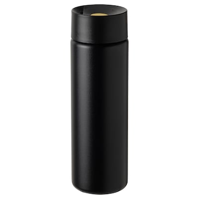 UNDERSÖKA Insulated steel flask, black, 14 oz