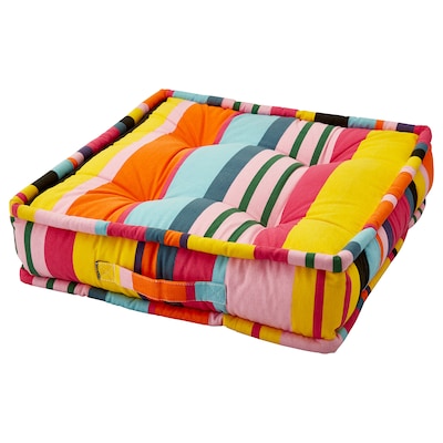 URSPRUNGLIG Floor cushion, stripe, 18x18x4 "