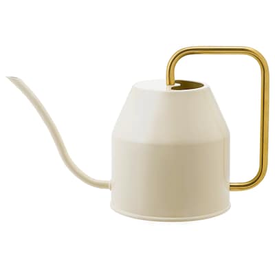 VATTENKRASSE Watering can, ivory/gold, 30 oz