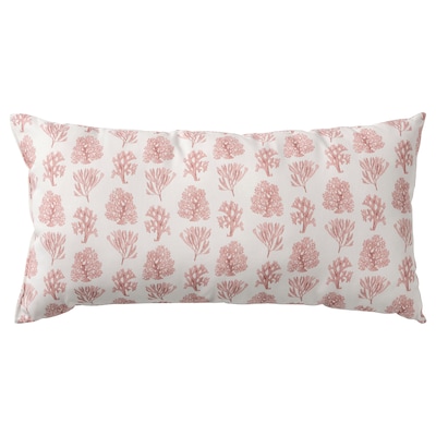 VATTENMÅRA Cushion, white/pink, 12x23 "