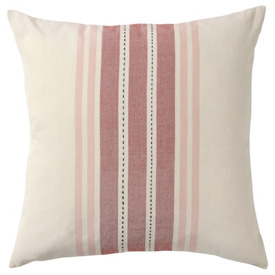 VEDMAL Cushion cover, handmade/stripe light red pink, 20x20 "